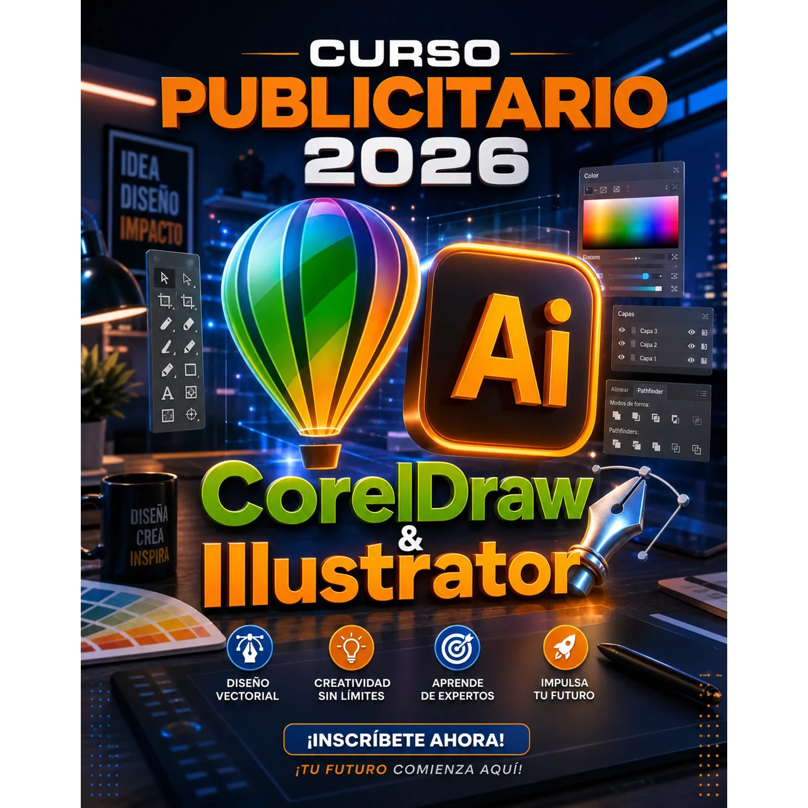Curso CorelDraw e Illustrator · Diseño Gráfico de EnCurso Online