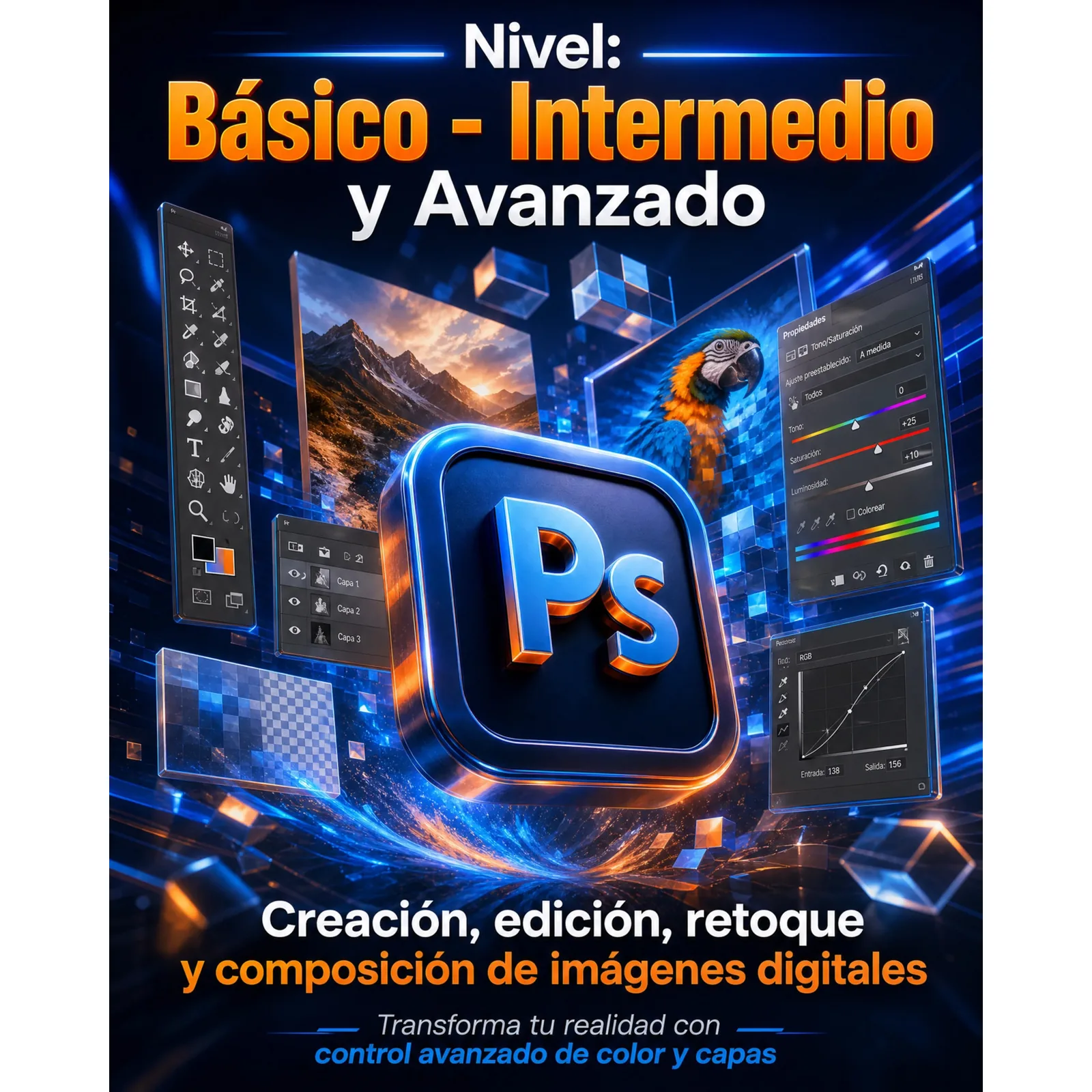 Curso de Photoshop · Diseño Gráfico de EnCurso Online (imagen 2 de 3)
